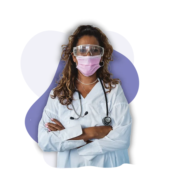 Phlebotomy student wearing a mask